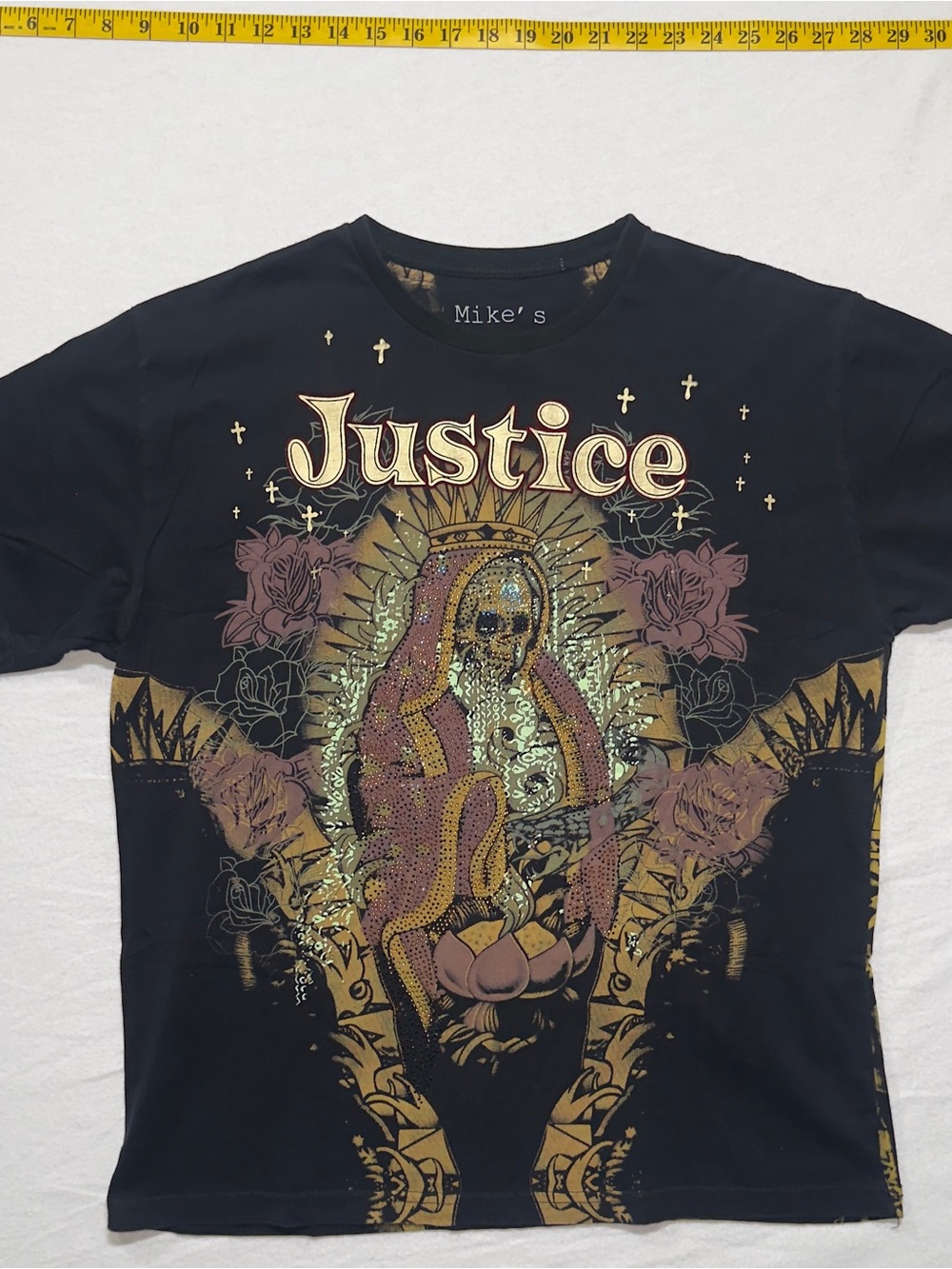 Y2K Ed-hardy style, affliction style, mikes design t shirt, bedazzled